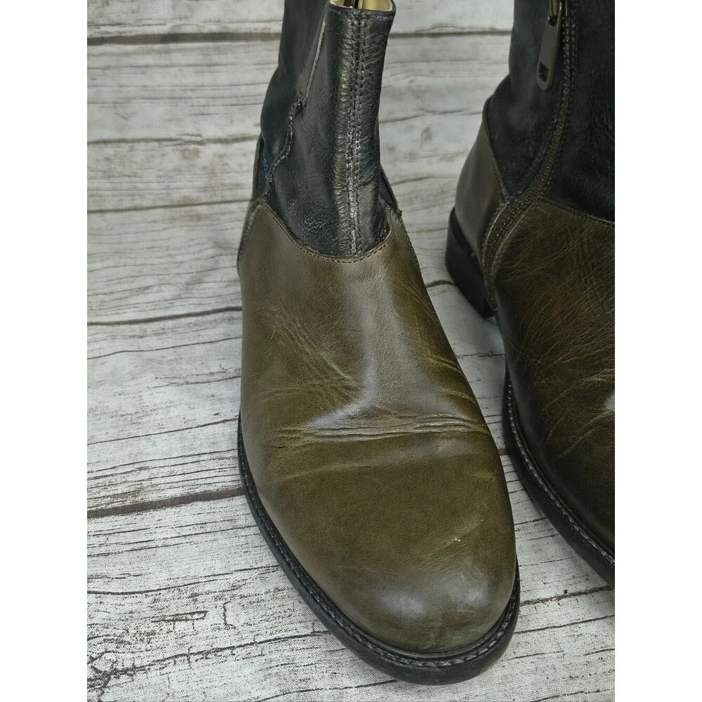 John Fluevog Green Feature Holden Contrast Ankle Boot Men Size 9